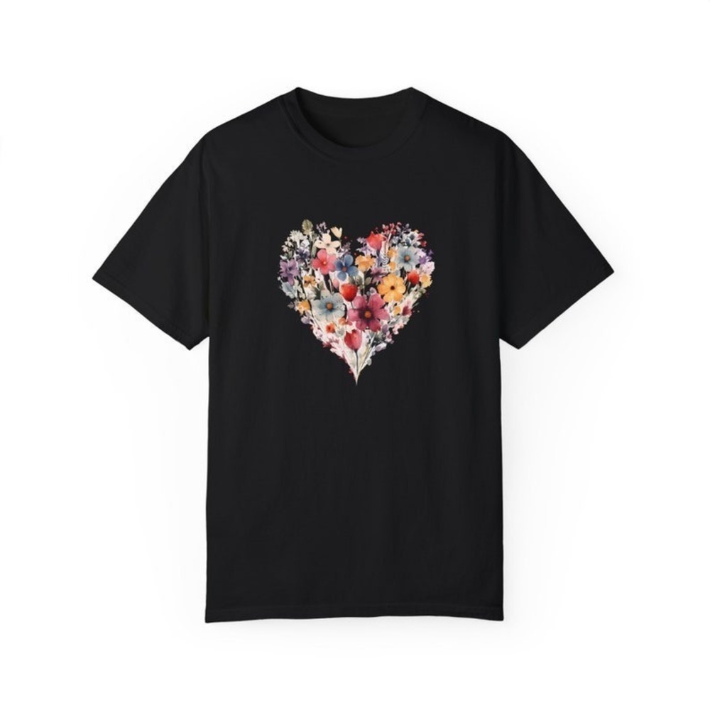 Boho Love Wildflowers Heart Botanical Shirt